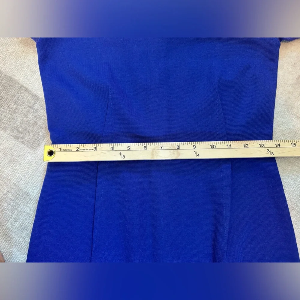 MaxMara Cobalt Blue Sheath Column Silk Blend Midi Dress (Size 40IT/6US)
